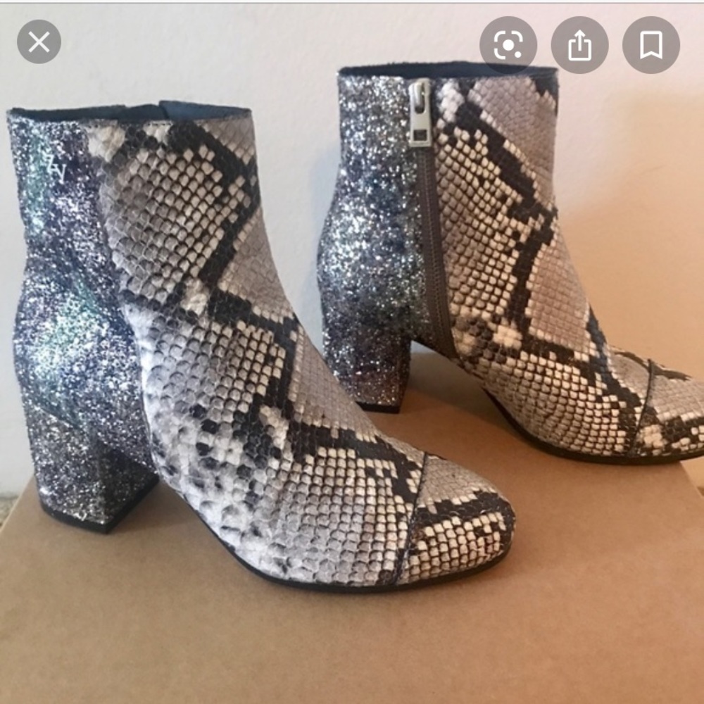 Zadig & Voltaire Snakeskin and Glitter booties